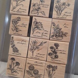 Rare Flower of the Month Stampin Up Rubber stamp set